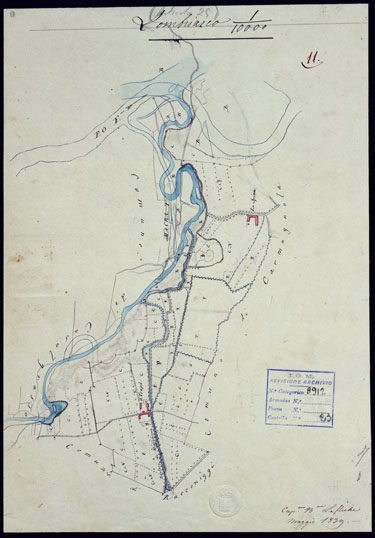 (N:6148) TERRITORIO COMPRESO TRA BRA, MORETTA, CAVALLERMAGGIORE, RACCONIGI, VILLANOVA - FOGLIO 11 LOMBRIASCO. (CA001938) Carte e stampe antiche: riproduzione a colori su carta (formato A3)