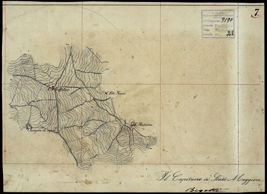 (N:23709) GRUPPO DI 132 FRAZIONI DI MINUTE DI CAMPAGNA ALLA SCALA 1:10.000 DEI RILEVAMENTI ESEGUITI NEL 1853-1867 - CASTANA - MONTU' BECCARIA - RILIEVI OPERATORE N. 7 (CA002317) Carte e stampe antiche: riproduzione a colori su carta (formato A3)