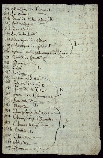 (N:23789) PORZIONE DELLA VALLE D'AOSTA CHE COMPRENDE IL VALLONE DI RUTORS, LA VALGRISANCHE, VALLE DI RHEMES, VALSAVARANCHE, VALLE DI COGNE, VALLE DI FENIS, ED I VALLONI COMPRESI FRA QUEST'ULTIMA VALLE E QUELLA DI COGNE - CATALOGO DEI NOMI DI CAMPAGNA. (CA002433, CA002435, CA002436, CA002434, CA002437, CA002438, CA002439, CA002440, CA002441, CA002442, CA002445, CA002446, CA002447, CA002448, CA002449, CA002450, CA002451, CA002452, CA002453, CA002454, CA002455, CA002456, CA002457, CA002458, CA002459, CA002460, CA002461, CA002462, CA002463, CA002464, CA002465, CA002466, CA002443, CA002444) Carte e stampe antiche: riproduzione a colori su carta (formato A3)