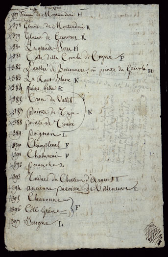 (N:23789) PORZIONE DELLA VALLE D'AOSTA CHE COMPRENDE IL VALLONE DI RUTORS, LA VALGRISANCHE, VALLE DI RHEMES, VALSAVARANCHE, VALLE DI COGNE, VALLE DI FENIS, ED I VALLONI COMPRESI FRA QUEST'ULTIMA VALLE E QUELLA DI COGNE - CATALOGO DEI NOMI DI CAMPAGNA. (CA002433, CA002435, CA002436, CA002434, CA002437, CA002438, CA002439, CA002440, CA002441, CA002442, CA002445, CA002446, CA002447, CA002448, CA002449, CA002450, CA002451, CA002452, CA002453, CA002454, CA002455, CA002456, CA002457, CA002458, CA002459, CA002460, CA002461, CA002462, CA002463, CA002464, CA002465, CA002466, CA002443, CA002444) Carte e stampe antiche: riproduzione a colori su carta (formato A3)