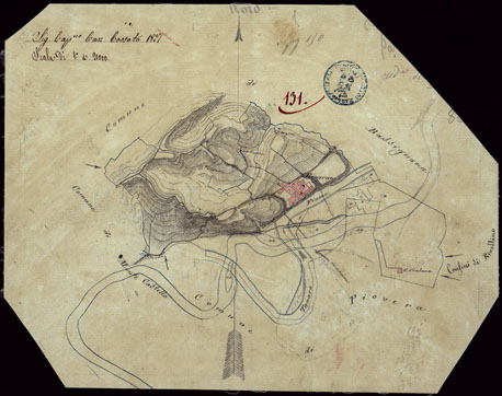 (N:15484) RICOGNIZIONI ESEGUITE ALLA SCALA DI 1/20.000 CHE COMPRENDANO LE DUE RIVIERE DEGLI EX STATI SARDI E PARTE DELLE ATTUALI PROVINCIE DI ALESSANDRIA  E DI PAVIA - FOGLIO 131. (CA002775) Carte e stampe antiche: riproduzione a colori su carta (formato A3)