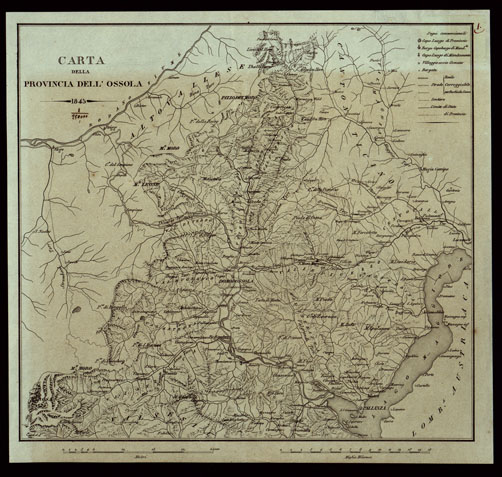 (N:9837) CARTA DELLA PROVINCIA DELL'OSSOLA (CA003331) Carte e stampe antiche: riproduzione a colori su carta (formato A3)