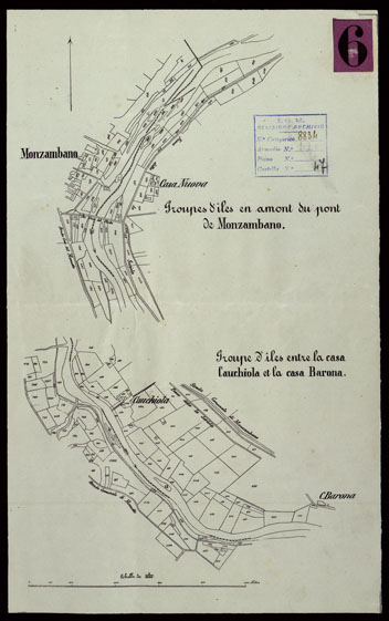 (N:9093) PROGETTI DI CONFINE INTORNO A PESCHIERA ANNEXS DE LA CARTE TOPOGRAPHIQUE -Tavola 1 (CA004098) Carte e stampe antiche: riproduzione a colori su carta (formato A3)