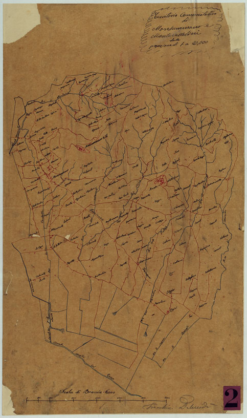 (N:9739) ELEMENTI PER LA FORMAZIONE DI UNA CARTA DELLA TOSCANA ALLA SCALA DI 1:28.800 - MONSUMMANO MONTEVETTOLINI. (CA005628) Carte e stampe antiche: riproduzione a colori su carta (formato A3)