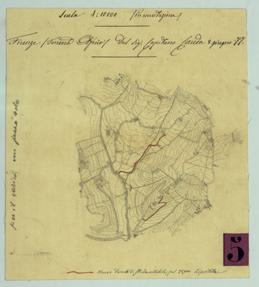 (N:24855) DINTORNI DI FIRENZE - MINUTA N. 5 (CA005663) Carte e stampe antiche: riproduzione a colori su carta (formato A3)