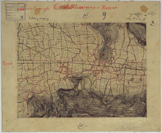 (N:9402) DINTORNI DI NAPOLI  MINUTE DI CAMPAGNA - FOGLIO 9 PAGANI (CA006534, CA006535) Carte e stampe antiche: riproduzione a colori su carta (formato A3)
