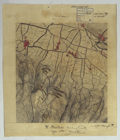 (N:13661) VESUVIO E DINTORNI - FOGLIO 4 LAURO. (CA006598) Carte e stampe antiche: riproduzione a colori su carta (formato A3)