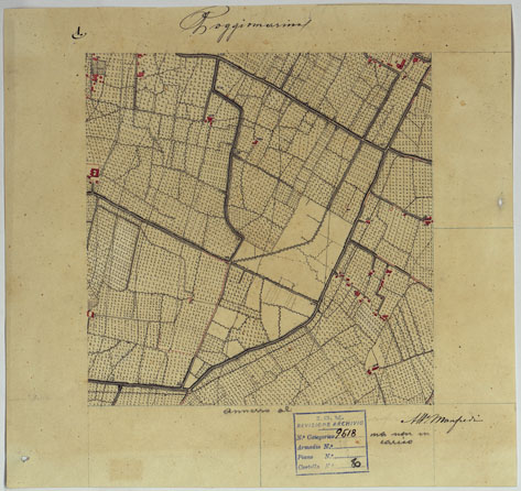 (N:13829) VESUVIO E DINTORNI - FOGLIO 1 POGGIOMARINO. (CA006602) Carte e stampe antiche: riproduzione a colori su carta (formato A3)