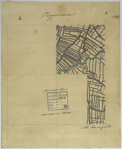 (N:13672) VESUVIO E DINTORNI - FOGLIO 4 POGGIOMARINO. (CA006605) Carte e stampe antiche: riproduzione a colori su carta (formato A3)