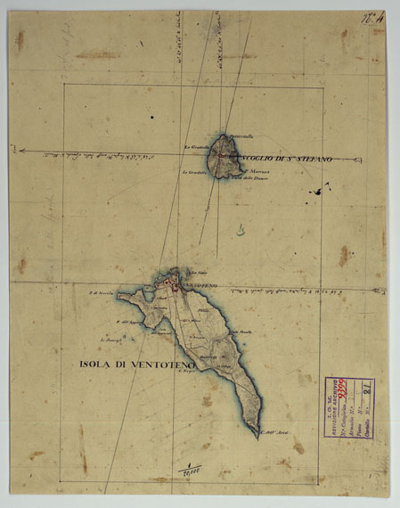 (N:13975) ISOLA DI VENTOTENE E SCOGLIO DI S. STEFANO (CA006737) Carte e stampe antiche: riproduzione a colori su carta (formato A3)