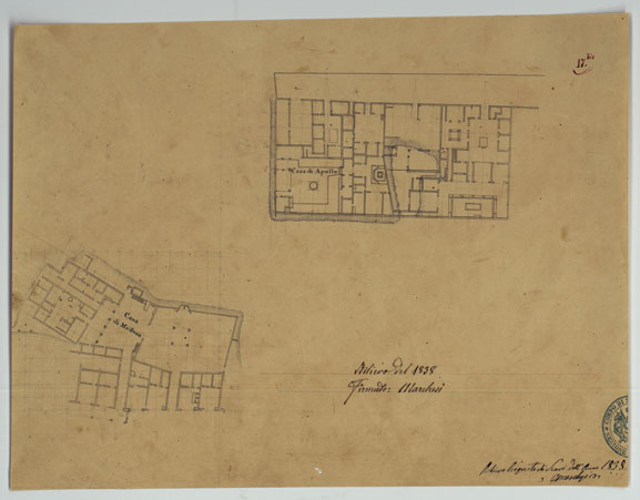(N:15732) Scavi di Pompei - Foglio 17 bis (CA006777) Carte e stampe antiche: riproduzione a colori su carta (formato A3)