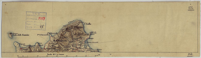 (N:13093) PALERMO E DINTORNI - Foglio 1 - Palermo, Isola delle Femmine (CA007211) Carte e stampe antiche: riproduzione a colori su carta (formato A3)