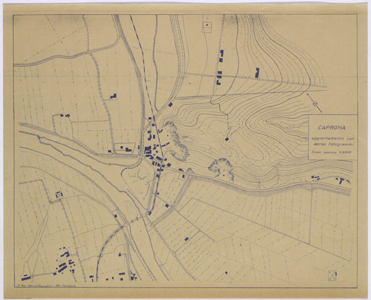 (N:26254) CAPRONA AGGIORNAMENTO CON AEREO FOTOGRAMMI. (CA009470) Carte e stampe antiche: riproduzione a colori su carta (formato A3)