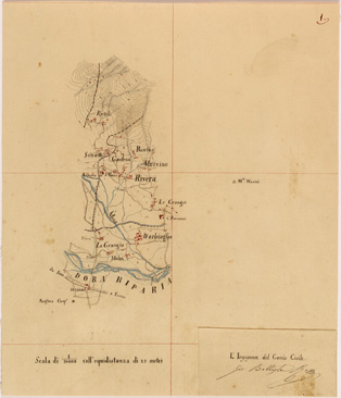 (N:28104) VALLE DORIA RIPARIA - FOGLIO 01 (SE001856) Carte e stampe antiche: riproduzione a colori su carta (formato A4)