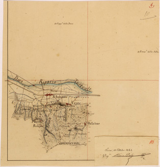 (N:28109) VALLE DORIA RIPARIA - FOGLIO 06 (SE001861) Carte e stampe antiche: riproduzione a colori su carta (formato A4)