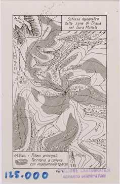 (N:28706) SCHIZZO TOPOGRAFICO DELLA ZONA DI GRAVA NEL GARA MULLATA (SE002439) Carte e stampe antiche: riproduzione a colori su carta (formato A4)