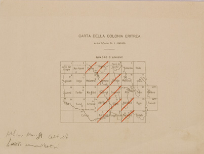(N:29784) CARTA DELLA COLONIA ERITREA LIMITI AMMINISTRATIVI QUADRO D'UNIONE (SE003645) Carte e stampe antiche: riproduzione a colori su carta (formato A4)