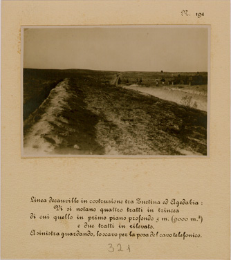 (N:30952) LINEA DECAUVILLE IN COSTRUZIONE TRA ZUETINA ED AGEDABIA (SE004930) Carte e stampe antiche: riproduzione a colori su carta (formato A4)