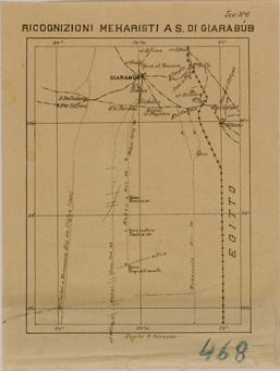 (N:31088) RICOGNIZIONI MEHARISTI A SUD DI GIARABUB. (SE005060) Carte e stampe antiche: riproduzione a colori su carta (formato A4)