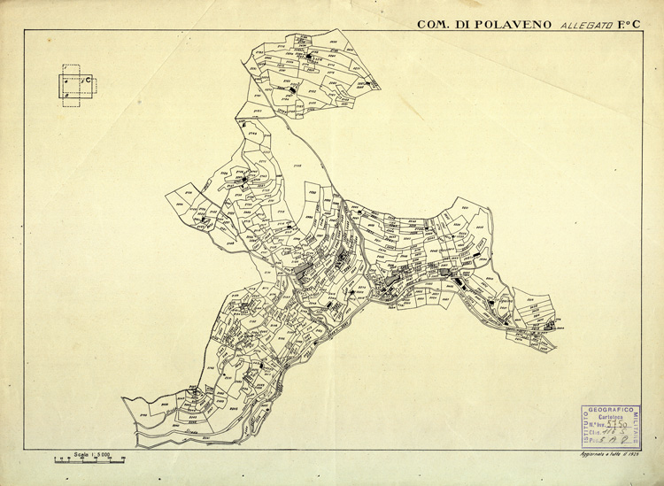 (N:12504) MAPPE CATASTALI D'ITALIA - PROVINCIA DI BRESCIA - Foglio C - COMUNE DI POLAVENO (B0003800) Carte e stampe antiche: riproduzione a colori su carta (formato A4)