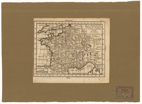 (N:35118) LA FRANCE SUIVANT LES DERNIERES OBSERVATIONS DE L'ACADEMIE ROYALLE DES SCIENCES (B0020823) Carte e stampe antiche: riproduzione a colori su carta (formato A4)