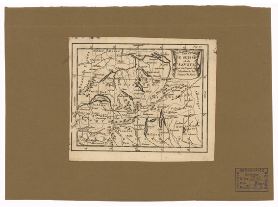 (N:35181) CARTE DE SUISSE ET DE SAVOYE SUR LES DEGRES DE L'ACADEMIE DES SIENCES DE PARIS (B0020913) Carte e stampe antiche: riproduzione a colori su carta (formato A4)
