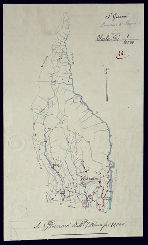 (N:14726) TERRITORIO COMPRESO TRA RACCONIGI, MORETTA, SAVIGLIANO, ALESSANDRIA ED IVREA - SAN GIOVANNI BATTISTA. (CA001903) Carte e stampe antiche: riproduzione a colori su carta (formato A4)