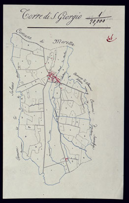 (N:13129) TERRITORIO COMPRESO TRA RACCONIGI, MORETTA, SAVIGLIANO, ALESSANDRIA ED IVREA - TORRE DI SAN GIORGIO. (CA001905) Carte e stampe antiche: riproduzione a colori su carta (formato A4)