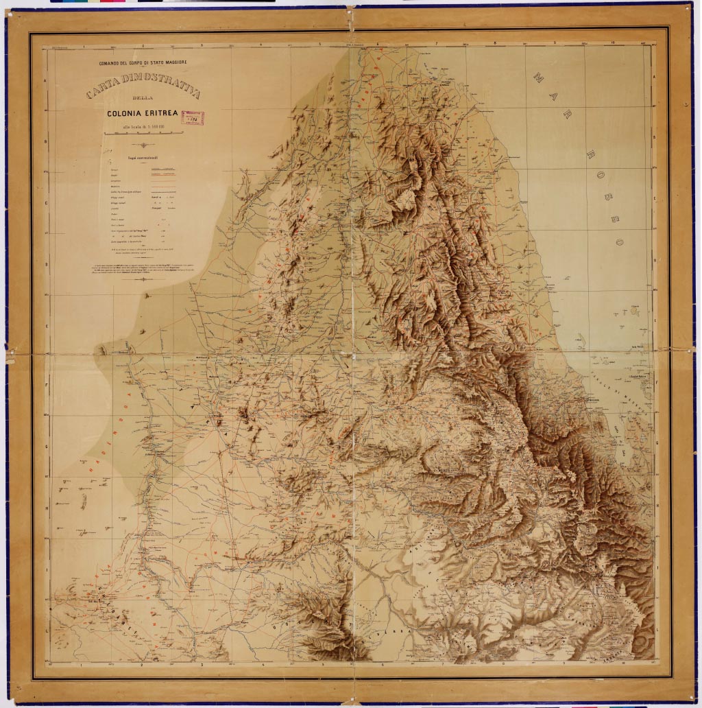 (N:4244) CARTA DIMOSTRATIVA DELLA COLONIA ERITREA (B0010780, B0010781, B0010782, B0010783, B10780-3) Carte e stampe antiche: riproduzione digitale a 150 DPI