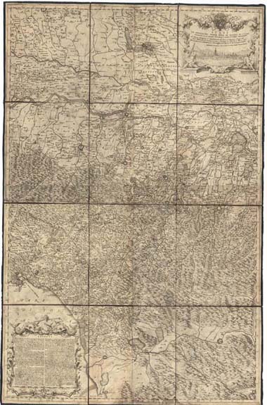 (N:8895) STATI DEL SERENISSIMO SIGNOR DUCA DI MODENA IN ITALIA DELINEATI COLLE STRADE PRINCIPALI, E PARTI DE' DOMINI CIRCONVICINI. (B0012865, B0012866, B12865-6) Carte e stampe antiche: riproduzione digitale a 150 DPI
