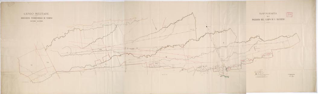 (N:13106) TOPOGRAFIA DEL POLIGONO DEL CAMPO DI S. MAURIZIO (B0002154, B0002155, B0002156, B2154-56) Carte e stampe antiche: riproduzione digitale a 150 DPI