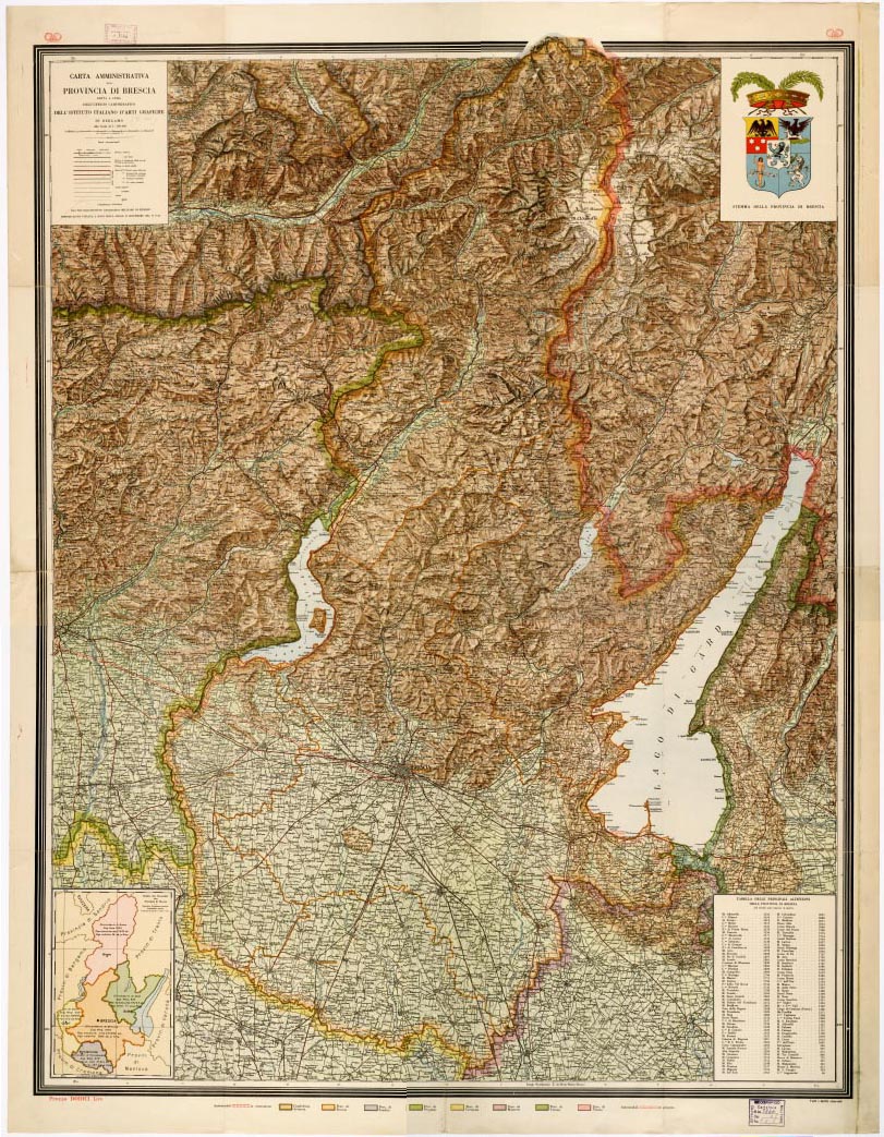 (N:6370) CARTA AMMINISTRATIVA DELLA PROVINCIA DI BRESCIA (B0003057, B0003058, B3057-58) Carte e stampe antiche: riproduzione digitale a 150 DPI