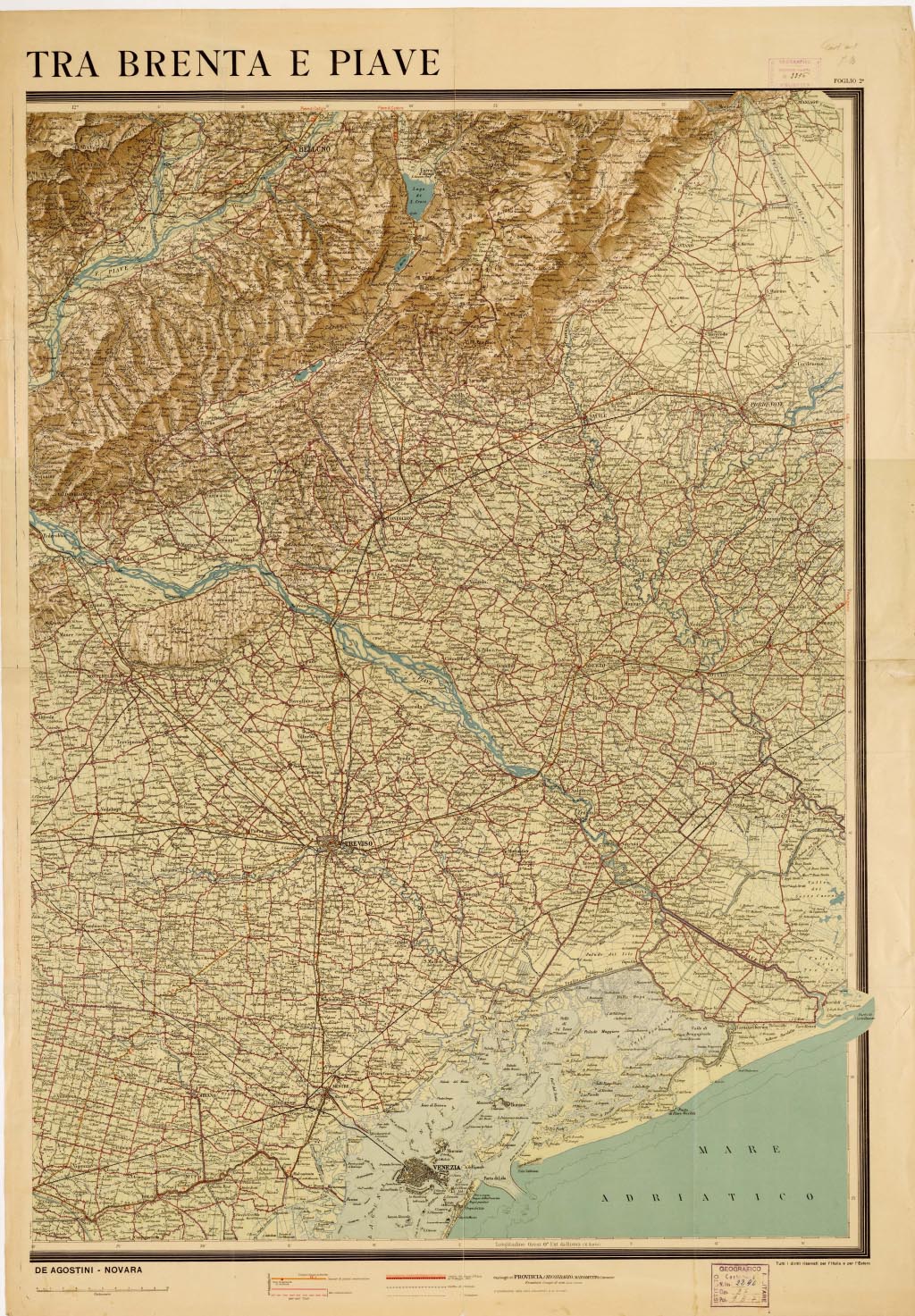 (N:11190) LA FRONTE ITALIANA TRA BRENTA E PIAVE - Foglio 2 (B0006262, B0006263, B6262-63) Carte e stampe antiche: riproduzione digitale a 150 DPI
