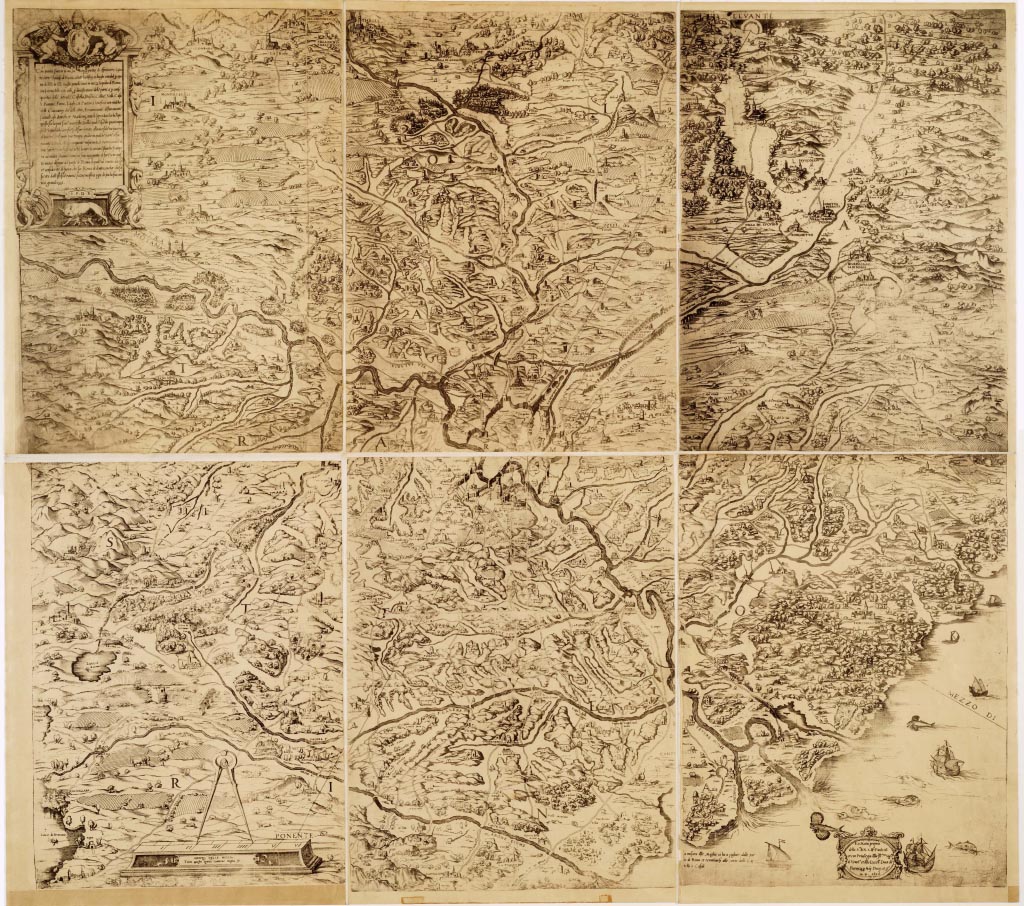 (N:11170) CAMPAGNA DI ROMA AL TEMPO DI PAOLO III (B0006485, B0006486, B6485-86) Carte e stampe antiche: riproduzione digitale a 150 DPI