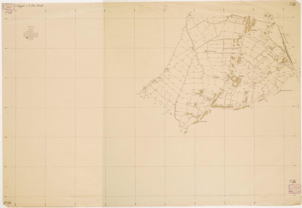 (N:13431) PIANO REGOLATORE DI AMPLIAMENTO DELLA CITTA' DI FIRENZE - Foglio 26 - S. Gaggio e le Due Strade (B0006992, B0006993, B6992-93) Carte e stampe antiche: riproduzione digitale a 150 DPI