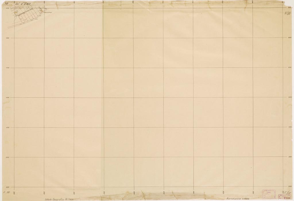 (N:13441) PIANO REGOLATORE DI AMPLIAMENTO DELLA CITTA' DI FIRENZE - Foglio 30 - Val d'Ema (B0007000, B0007001, B7000-01) Carte e stampe antiche: riproduzione digitale a 150 DPI