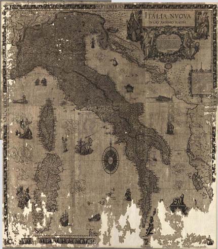 (N:409) ITALIA NUOVA DI GIO. ANTONIO MAGINI (B0012825, B0012826, B0012827, B0012828, B12825-28) Carte e stampe antiche: riproduzione digitale a 300 DPI