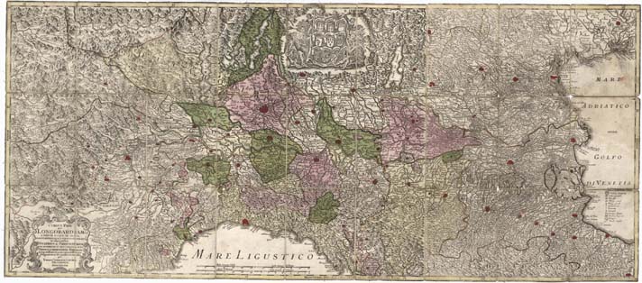 (N:9470) CURSUS PADI PER LONGOBARDIAM... (B0012946, B0012947, B12946-7) Carte e stampe antiche: riproduzione digitale a 300 DPI