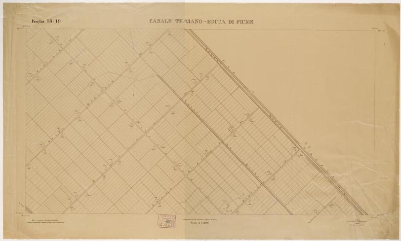 (N:15289) RILIEVO DELLA ZONA DI LITTORIA COL METODO NISTRI - Foglio I8-I9 - Casale Traiano-Bocca di Fiume (B0002604, B0002605, B2604-05) Carte e stampe antiche: riproduzione digitale a 300 DPI