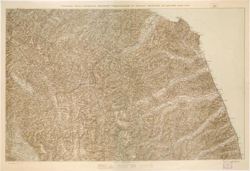 (N:8914) COMANDO DELLA DIVISIONE MILITARE TERRITORIALE DI ANCONA - MANOVRE QUADRI 1923 (B0003979, B0003980, B3979-80) Carte e stampe antiche: riproduzione digitale a 300 DPI
