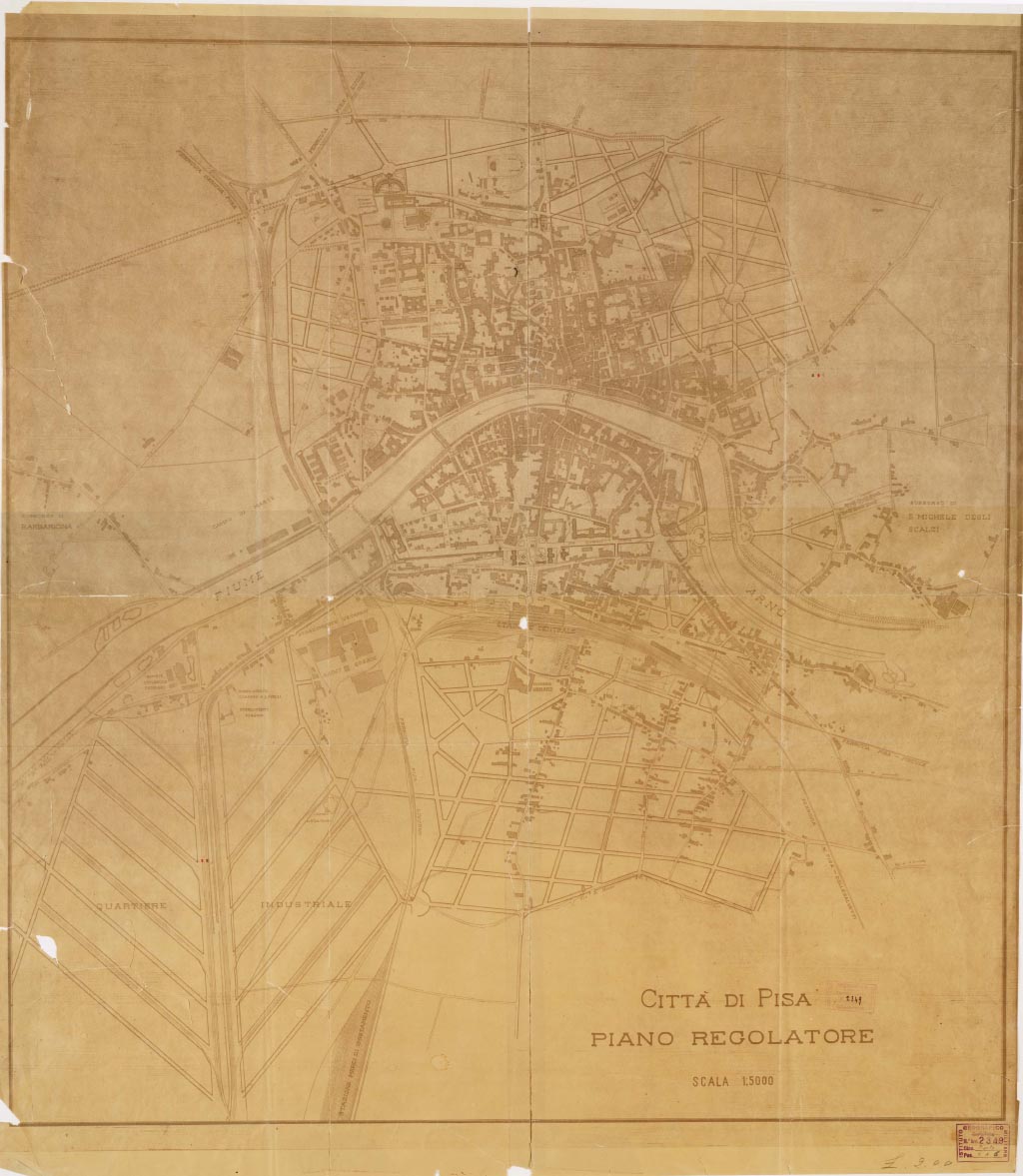 (N:8888) CITTA' DI PISA PIANO REGOLATORE (B0006615, B0006616, B6615-16) Carte e stampe antiche: riproduzione digitale a 300 DPI