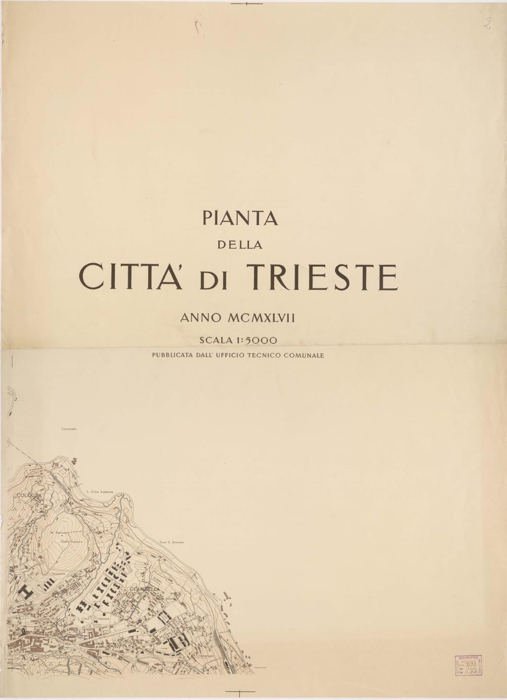 (N:13791) PIANTA DELLA CITTA' DI TRIESTE - Foglio 2 (B0006707, B0006708, B6707-08) Carte e stampe antiche: riproduzione digitale a 300 DPI
