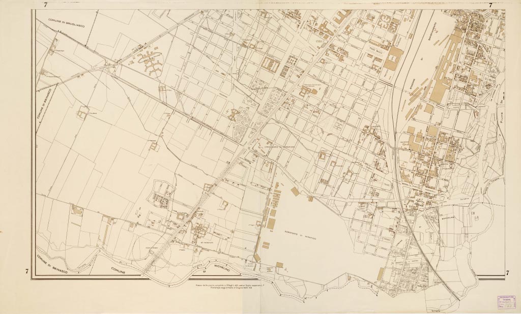 (N:13933) PIANTA DI TORINO - Foglio 7 (B0006759, B0006760, B6759-60) Carte e stampe antiche: riproduzione digitale a 300 DPI