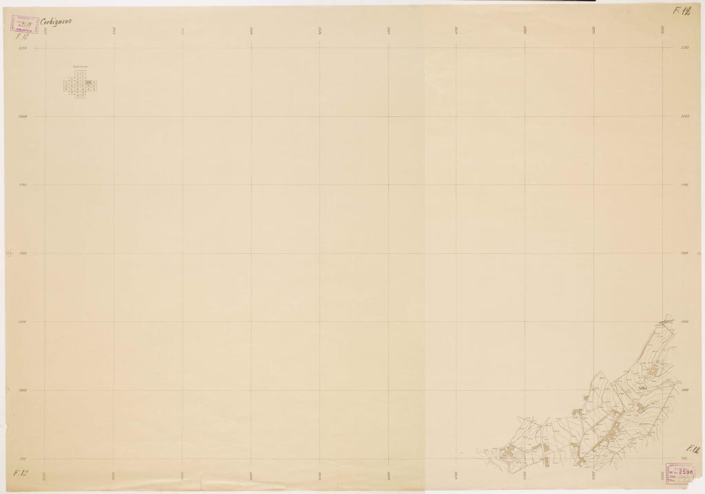 (N:13394) PIANO REGOLATORE DI AMPLIAMENTO DELLA CITTA' DI FIRENZE - Foglio 12 - Corbignano (B0006964, B0006965, B6964-65) Carte e stampe antiche: riproduzione digitale a 300 DPI