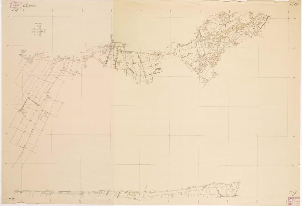 (N:13414) PIANO REGOLATORE DI AMPLIAMENTO DELLA CITTA' DI FIRENZE - Foglio 18 - Settignano (B0006976, B0006977, B6976-77) Carte e stampe antiche: riproduzione digitale a 300 DPI