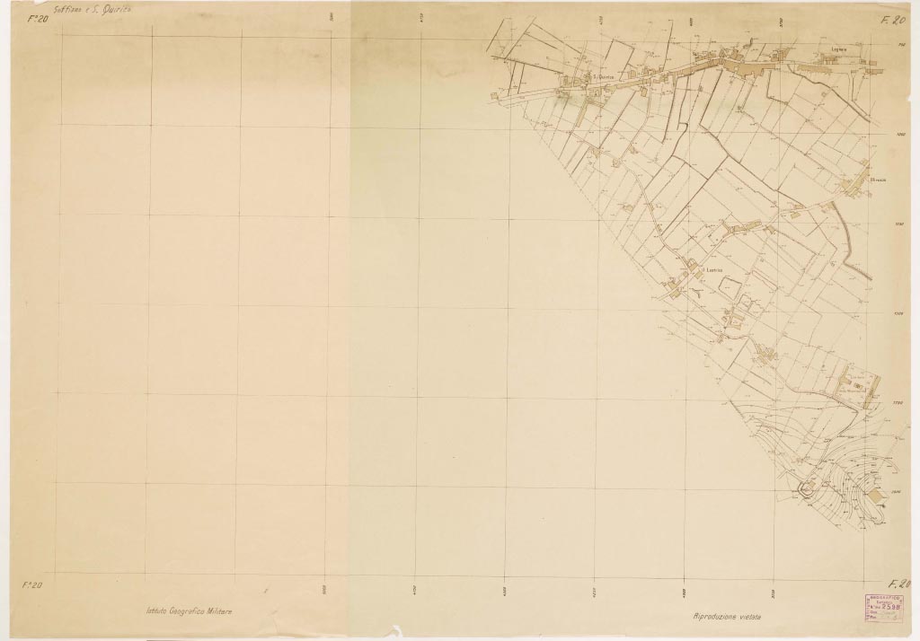(N:13420) PIANO REGOLATORE DI AMPLIAMENTO DELLA CITTA' DI FIRENZE - Foglio 20 - Soffiano e S. Quirico (B0006980, B0006981, B6980-81) Carte e stampe antiche: riproduzione digitale a 300 DPI