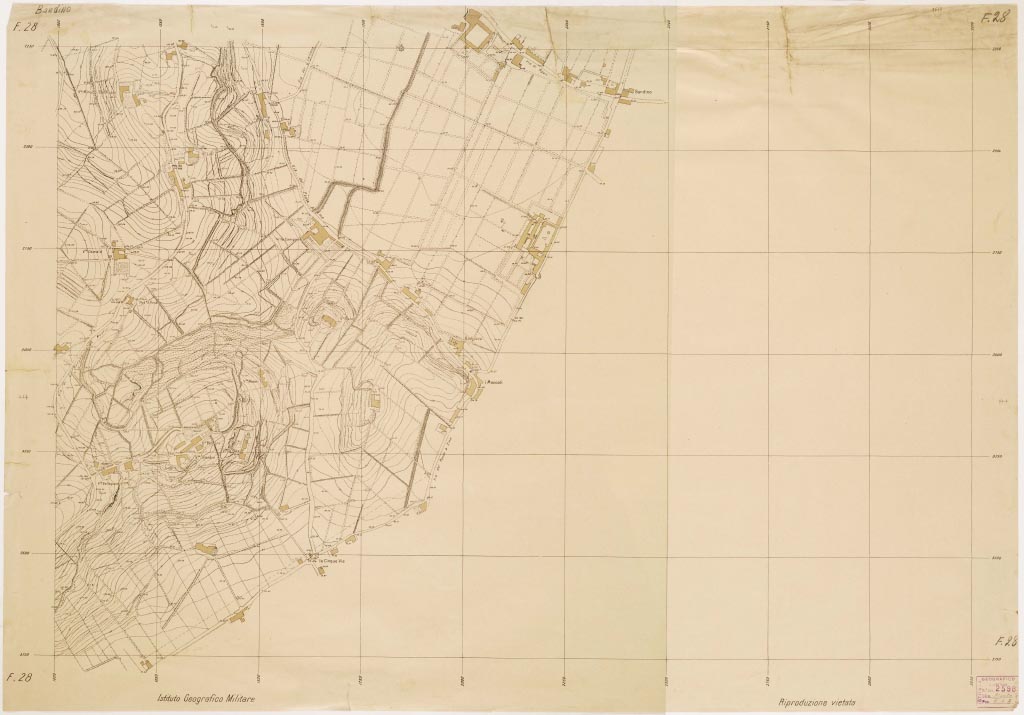 (N:13435) PIANO REGOLATORE DI AMPLIAMENTO DELLA CITTA' DI FIRENZE - Foglio 28 - Bandino (B0006996, B0006997, B6996-97) Carte e stampe antiche: riproduzione digitale a 300 DPI