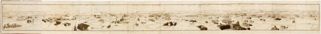 (N:13113) PANORAMA DE MILAN DESSINE SUR LE DOME DAPRES CELUI PUBLIE PAR HENRY KELLER. MILAN CHEZ PIERRE ET JOSEPH VALLARDI - MILANO (B0007125, B0007126, B0007127, B7125-27) Carte e stampe antiche: riproduzione digitale a 300 DPI