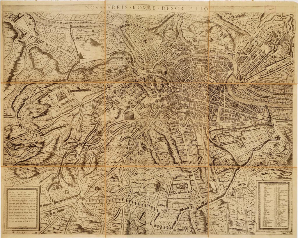 (N:15641) NOVA URBIS ROMAE DESCRIPTIO ROMA PRIMA DI SISTO V (B0007133, B0007134, B7133-34) Carte e stampe antiche: riproduzione digitale a 300 DPI