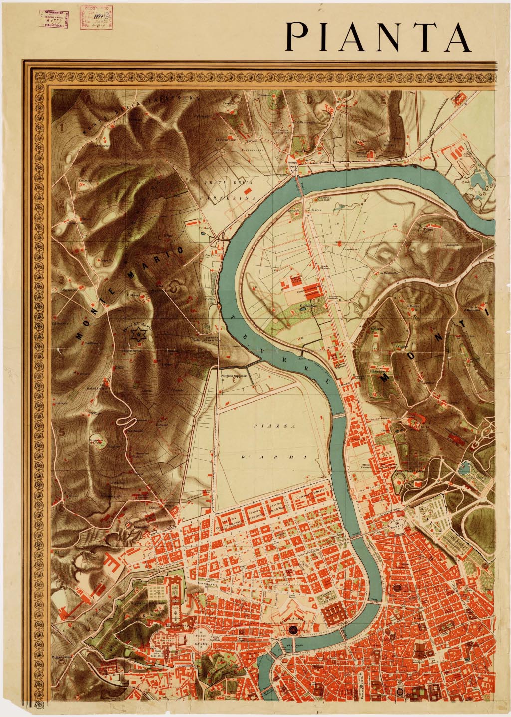 (N:13913) PIANTA DI ROMA ISTITUTO GEOGRAFICO DE AGOSTINI, 1910 - Foglio 1 (B0007135, B0007136, B7135-36) Carte e stampe antiche: riproduzione digitale a 300 DPI
